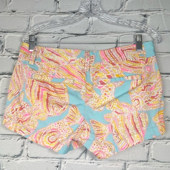 Lilly Pulitzer The Walsh Summer Short Tropical Fish 100% Cotton Sz 4 Resort - Picture 3 of 10